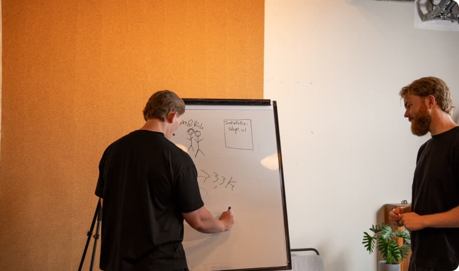 Whiteboard-sessie bij ecomstack